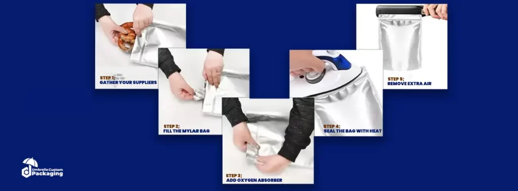 Step by step guide on using a vacuum sealer including the addition of oxygen absorbers for optimal preservation